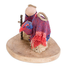 Load image into Gallery viewer, Natural Fiber Nativity Sculpture with Handwoven Cotton - Lovely Family | NOVICA