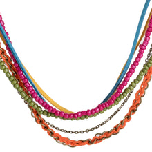 Load image into Gallery viewer, Colorful Beaded Strand Necklace from Costa Rica - Fascinating Colors | NOVICA