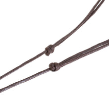Load image into Gallery viewer, Swirl Pattern Jobillo Wood Pendant Necklace from Costa Rica - Jobillo Swirl Figure | NOVICA
