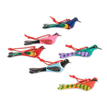 Load image into Gallery viewer, Hand-Painted Ceramic Bird Ornaments (Set of 6) - Flight of Love | NOVICA