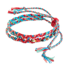 Load image into Gallery viewer, Glass Beaded Macrame Strand Bracelet from Guatemala - Solola Fiesta | NOVICA