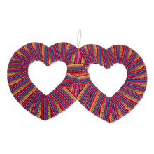 Load image into Gallery viewer, Heart-Shaped Cotton Worry Doll Wall Decor from Guatemala - Histories of Love | NOVICA