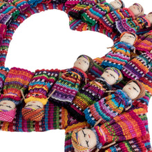 Load image into Gallery viewer, Heart-Shaped Cotton Worry Doll Wall Decor from Guatemala - Histories of Love | NOVICA