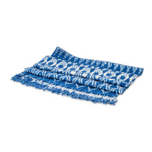 Load image into Gallery viewer, Handwoven Royal Blue Shibori Rayon Shawl from Guatemala - Royal Blue Silhouettes | NOVICA