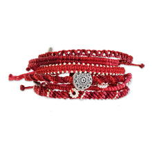 Load image into Gallery viewer, Glass Beaded Macrame Bracelets in Red (Set of 7) - Boho Histories in Red | NOVICA