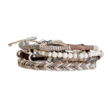 Load image into Gallery viewer, Unisex Beige Macrame Bracelets (Set of 4) - Maya Highlands | NOVICA