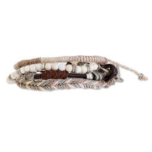 Load image into Gallery viewer, Unisex Beige Macrame Bracelets (Set of 4) - Maya Highlands | NOVICA