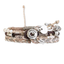 Load image into Gallery viewer, Unisex Beige Macrame Bracelets (Set of 4) - Maya Highlands | NOVICA