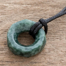 Load image into Gallery viewer, Faceted Green Jade Pendant Necklace from Guatemala - Green Ancestral Treasure | NOVICA