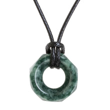 Load image into Gallery viewer, Faceted Green Jade Pendant Necklace from Guatemala - Green Ancestral Treasure | NOVICA