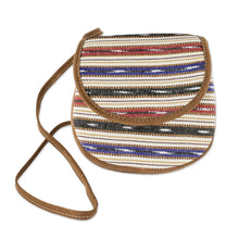 Load image into Gallery viewer, Hand Woven Cotton Striped Sling Bag - Singular Stripes | NOVICA
