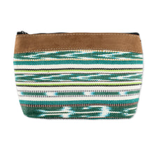 Load image into Gallery viewer, Striped Cotton Cosmetic Bag Handmade in Guatemala - Antigua Fields | NOVICA