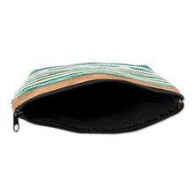 Load image into Gallery viewer, Striped Cotton Cosmetic Bag Handmade in Guatemala - Antigua Fields | NOVICA