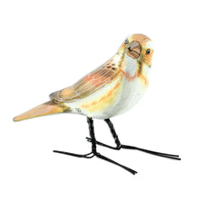 Load image into Gallery viewer, Guatemala Handcrafted Ceramic Rustic Bunting Bird Figurine - Rustic Bunting | NOVICA
