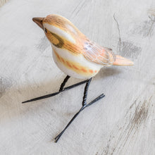 Load image into Gallery viewer, Guatemala Handcrafted Ceramic Rustic Bunting Bird Figurine - Rustic Bunting | NOVICA