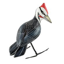 Load image into Gallery viewer, Guatemalan Handcrafted Posable Ceramic Woodpecker Figurine - Pileated Woodpecker' | NOVICA
