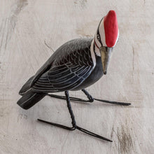 Load image into Gallery viewer, Guatemalan Handcrafted Posable Ceramic Woodpecker Figurine - Pileated Woodpecker' | NOVICA