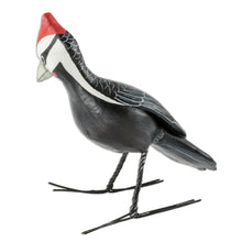Load image into Gallery viewer, Guatemalan Handcrafted Posable Ceramic Woodpecker Figurine - Pileated Woodpecker' | NOVICA