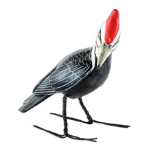 Load image into Gallery viewer, Guatemalan Handcrafted Posable Ceramic Woodpecker Figurine - Pileated Woodpecker' | NOVICA