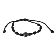Load image into Gallery viewer, Unisex Black Cord and Green Jade Bracelet - Knotty | NOVICA