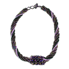 Load image into Gallery viewer, Purple Beaded Torsade Necklace from Guatemala - Purple Rain | NOVICA