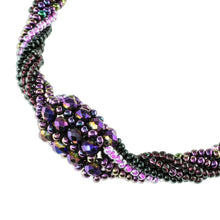 Load image into Gallery viewer, Purple Beaded Torsade Necklace from Guatemala - Purple Rain | NOVICA