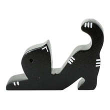 Load image into Gallery viewer, Cat-Shaped Phone Stand in Black - Black Cat | NOVICA