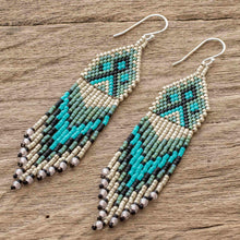 Load image into Gallery viewer, Long Beaded Waterfall Earrings - Santiago Kites | NOVICA