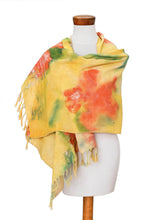 Load image into Gallery viewer, Hand Painted Cotton Shawl from Costa Rica - Poppy | NOVICA