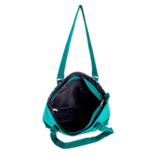 Load image into Gallery viewer, Handwoven Colorful Green Cotton Tote Handbag - Tall Green Peaks | NOVICA