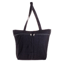 Load image into Gallery viewer, Handwoven Multicolor & Black Cotton Shoulder Bag Tote - Guatemalan Peaks | NOVICA