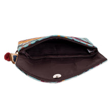 Load image into Gallery viewer, Colorful Seafoam Green Handwoven Cotton Clutch Handbag - Mountain Dream | NOVICA