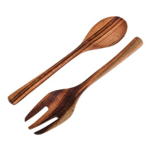 Load image into Gallery viewer, Food Safe Wood Salad Servers (Pair) - At the Table | NOVICA