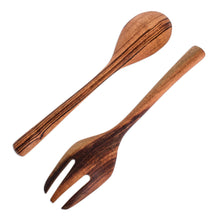 Load image into Gallery viewer, Food Safe Wood Salad Servers (Pair) - At the Table | NOVICA