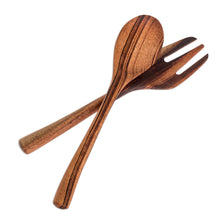 Load image into Gallery viewer, Food Safe Wood Salad Servers (Pair) - At the Table | NOVICA