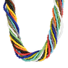 Load image into Gallery viewer, Colorful Glass Beaded Torsade Necklace from Guatemala - Multicolor Harmony | NOVICA