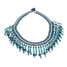 Load image into Gallery viewer, Hand Crafted Blue Beaded Necklace - Symphony of Color in Blue | NOVICA