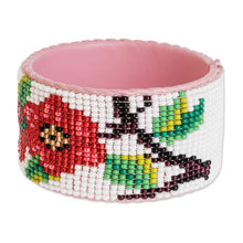 Load image into Gallery viewer, Handmade Floral Bead Cuff Bracelet - Flowers of Spring | NOVICA