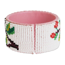 Load image into Gallery viewer, Handmade Floral Bead Cuff Bracelet - Flowers of Spring | NOVICA