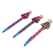 Load image into Gallery viewer, Handmade Worry Doll Pens (Set of 3) - Quitapenas | NOVICA