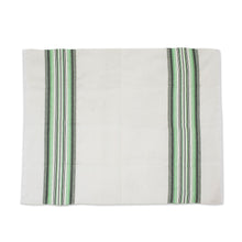 Load image into Gallery viewer, Two Handwoven Guatemalan White and Green Cotton Dish Towels - Forest Colors | NOVICA