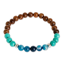 Load image into Gallery viewer, Beaded Bracelet of Agate & Jasper & Turquoise - Serene Beach | NOVICA