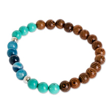 Load image into Gallery viewer, Beaded Bracelet of Agate & Jasper & Turquoise - Serene Beach | NOVICA