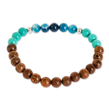 Load image into Gallery viewer, Beaded Bracelet of Agate & Jasper & Turquoise - Serene Beach | NOVICA