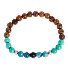 Load image into Gallery viewer, Beaded Bracelet of Agate & Jasper & Turquoise - Serene Beach | NOVICA