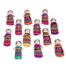 Load image into Gallery viewer, 12 Guatemala Handcrafted Cotton Worry Doll Figurines - A Dozen Friends | NOVICA