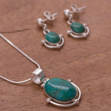 Load image into Gallery viewer, Chrysocolla jewelry set - Mystique | NOVICA