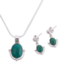 Load image into Gallery viewer, Chrysocolla jewelry set - Mystique | NOVICA