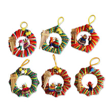 Load image into Gallery viewer, Ornaments (Set of 6) - Musical Wreath | NOVICA