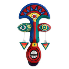 Load image into Gallery viewer, Peruvian Hand Made Colorful Mask Sculpture - Tumi Face | NOVICA